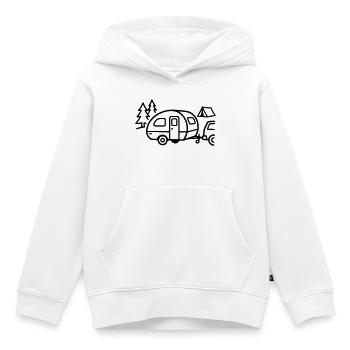 Caravan Camping Camper Motorhome Holiday - Kids Premium Organic Hoodie - white - Front - AI Model Kid Female (0cm)