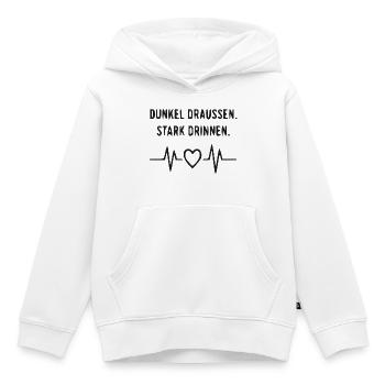 Dunkel draußen, Stark drinnen - Kinder Premium Organic Hoodie - Weiß - Vorne - AI Model Kid Female (0cm)