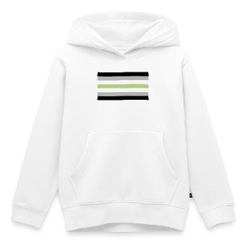 Drapeau de la fierté agenre - Sweat Premium à capuche enfant bio - blanc - Devant - AI Model Kid Female (0cm)