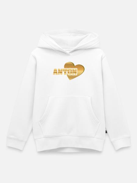 Anton als Love - Kinder Premium Organic Hoodie - Weiß