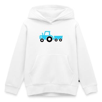 Traktor mit Anhänger in hellblau - Kinder Premium Organic Hoodie - Weiß - Vorne - AI Model Kid Female (0cm)