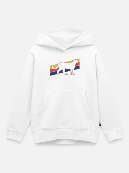 Gepard Retro Silhouette - Kinder Premium Organic Hoodie - Weiß