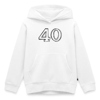 Zahl 40 handgezeichnet - Kinder Premium Organic Hoodie - Weiß - Vorne - AI Model Kid Female (0cm)