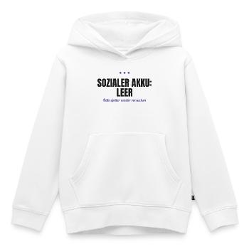 Sozialer Akku leer – bitte später versuchen - Kinder Premium Organic Hoodie - Weiß - Vorne - AI Model Kid Female (0cm)