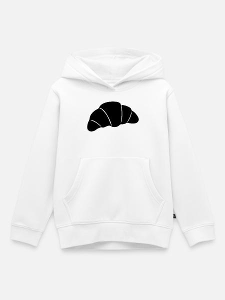 Croissant schwarz Geschenkidee für Bäcker - Kinder Premium Organic Hoodie - Weiß