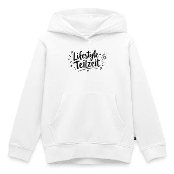 Lifestyle-Teilzeit – Lustiger Spruch - Kinder Premium Organic Hoodie - Weiß - Vorne - AI Model Kid Female (0cm)
