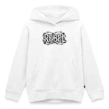 Rebellen-Stacheldrahttypografie - Kinder Premium Organic Hoodie - Weiß - Vorne - AI Model Kid Female (0cm)