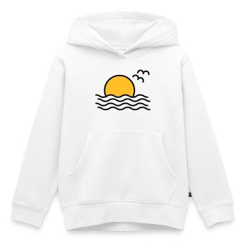 Coucher de soleil - Sweat Premium à capuche enfant bio - blanc - Devant - AI Model Kid Female (0cm)
