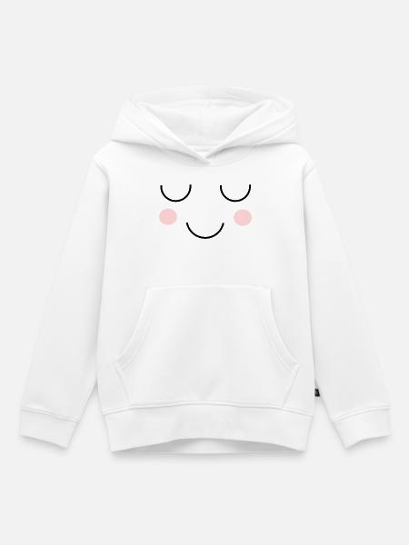 Kawaii Gesicht - Kinder Premium Organic Hoodie - Weiß