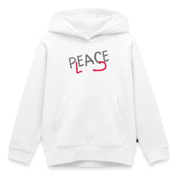 PLEASE PEACE - Kinder Premium Organic Hoodie - Weiß - Vorne - AI Model Kid Female (0cm)