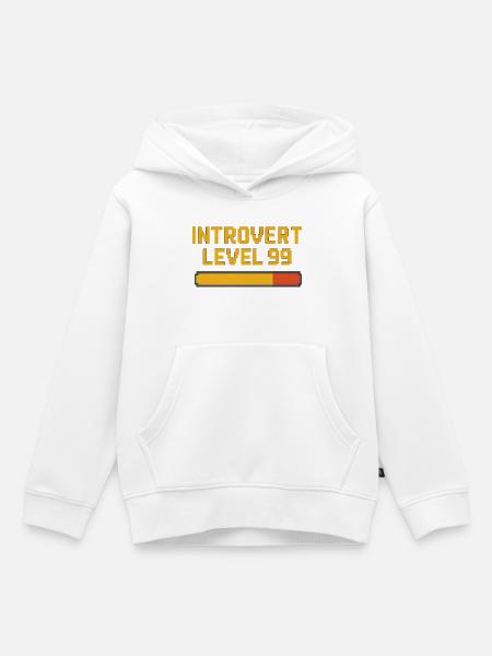 Introvert Level 99 - Kinder Premium Organic Hoodie - Weiß