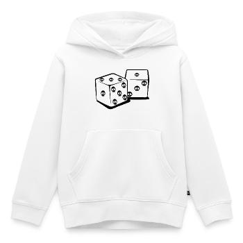 Mit Würfeln spielen (schwarz) - Kinder Premium Organic Hoodie - Weiß - Vorne - AI Model Kid Female (0cm)
