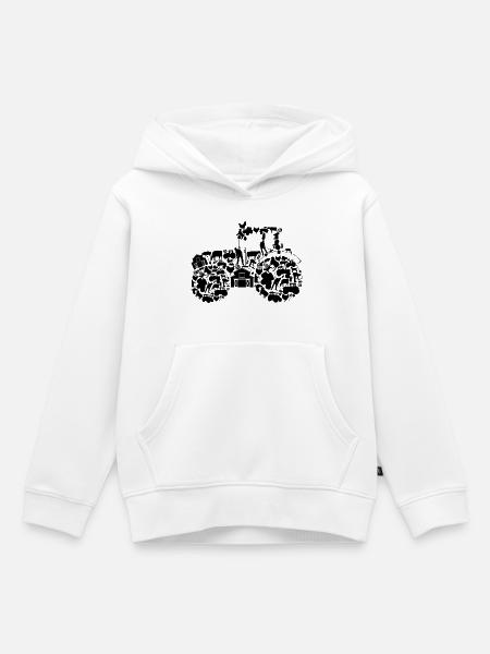 Traktor - Kinder Premium Organic Hoodie - Weiß