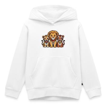 Süße Löwe Tiger Leopard Freunde - Kinder Premium Organic Hoodie - Weiß - Vorne - AI Model Kid Female (0cm)