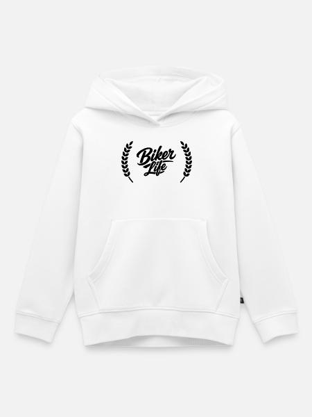 Biker life - Kinder Premium Organic Hoodie - Weiß
