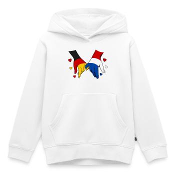 Deutschland Holland Flagge Händehalten - Kinder Premium Organic Hoodie - Weiß - Vorne - AI Model Kid Female (0cm)