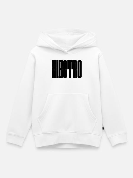 Elektro-Musiktypografie-Design - Kinder Premium Organic Hoodie - Weiß