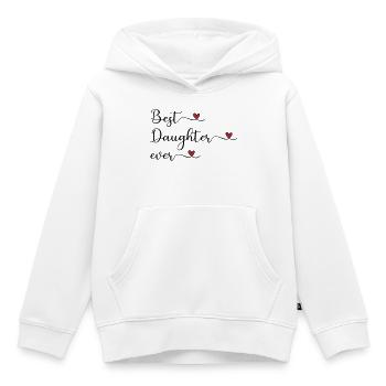 Daughter - best daughter in the world - Kids Premium Organic Hoodie - white - Front - AI Model Kid Female (0cm)