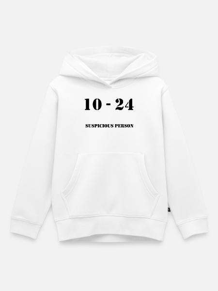 10-24_MP_Suspicious_person - Kinder Premium Organic Hoodie - Weiß