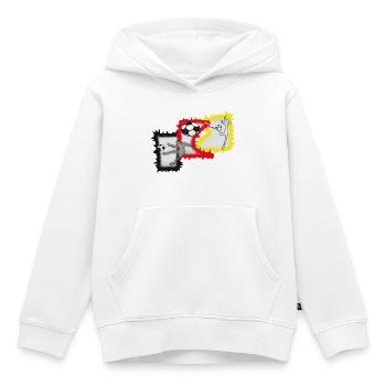 Kicker Fußball Stürmer  - Kinder Premium Organic Hoodie - Weiß - Vorne - AI Model Kid Female (0cm)