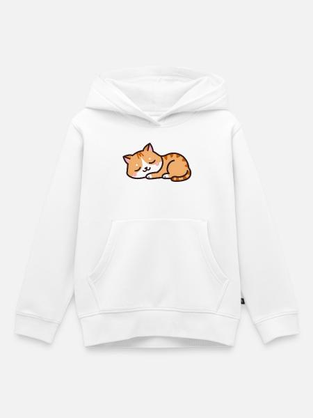 Schlafende Katze - Kinder Premium Organic Hoodie - Weiß