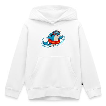 Lustiger Delfin mit Taucherbrille - Kinder Premium Organic Hoodie - Weiß - Vorne - AI Model Kid Female (0cm)