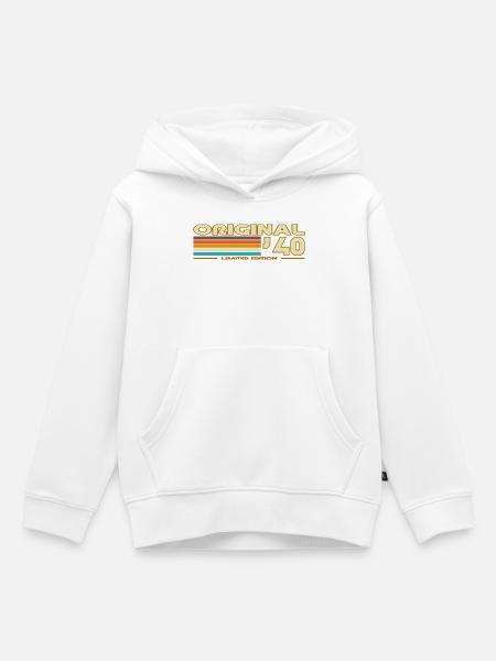 Original 40 Retro Rainbow - Kinder Premium Organic Hoodie - Weiß