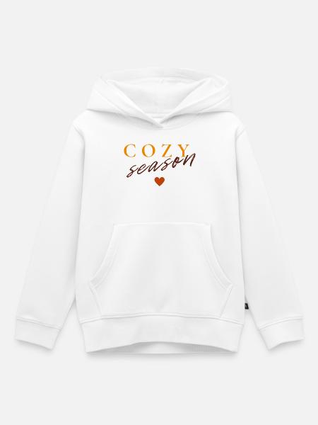 Cozy Season | Minimal Herbst Design - Kinder Premium Organic Hoodie - Weiß