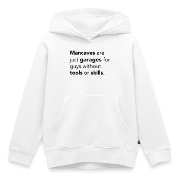 Mancaves - Sweat Premium à capuche enfant bio - blanc - Devant - AI Model Kid Female (0cm)