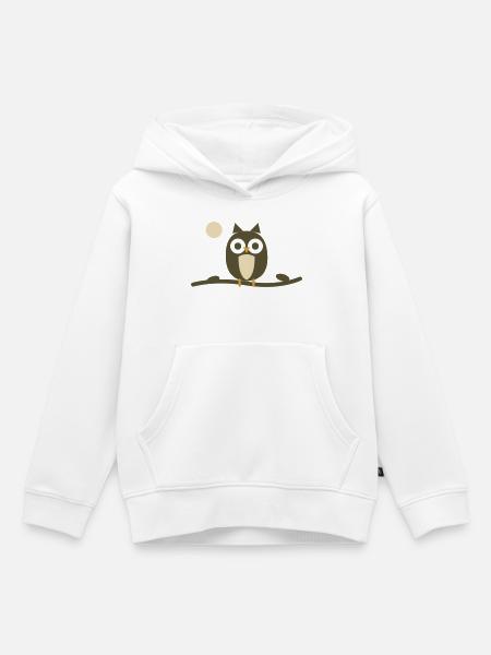 Olive Nachteule - Kinder Premium Organic Hoodie - Weiß