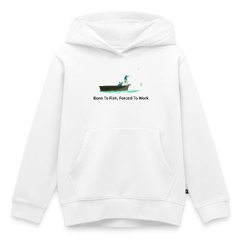 Born To Fish Forced To Work – Angler - Kinder Premium Organic Hoodie - Weiß - Vorne - AI Model Kid Female (0cm)