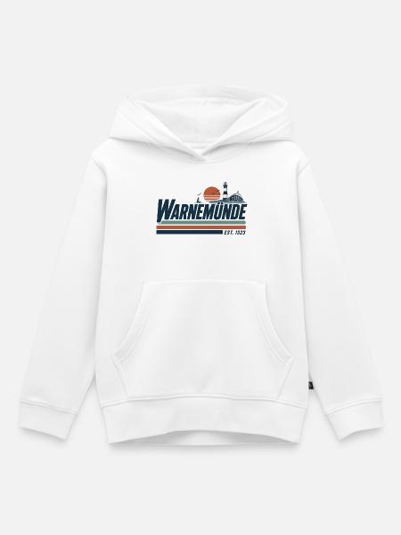 Warnemuende Hafen Silhouette - Kinder Premium Organic Hoodie - Weiß