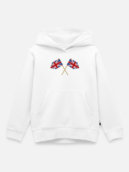 Flagge Großbritanniens - Kinder Premium Organic Hoodie - Weiß