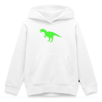 Neon-T-Rex Silhouette - Kinder Premium Organic Hoodie - Weiß - Vorne - AI Model Kid Female (0cm)