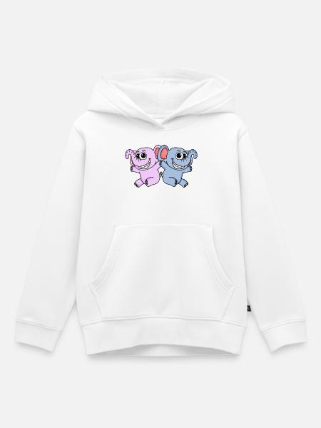 Mädchen Junge Zwillinge - Kinder Premium Organic Hoodie - Weiß