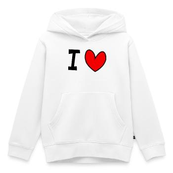 I love - Kinder Premium Organic Hoodie - Weiß - Vorne - AI Model Kid Female (0cm)