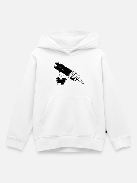 A brush and dripping paint - Kids Premium Organic Hoodie - white