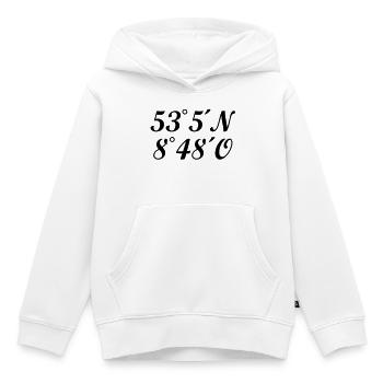 Bremer Koordinaten Bremen Längengrad Breitengrad - Kinder Premium Organic Hoodie - Weiß - Vorne - AI Model Kid Female (0cm)