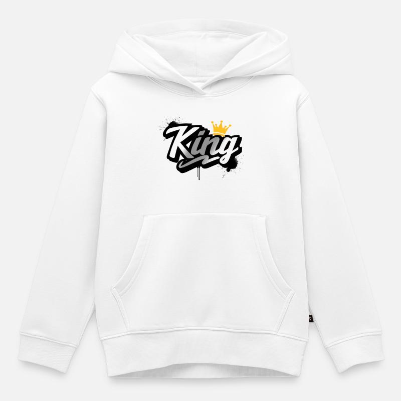 King - Sweat Premium à capuche enfant bio - blanc