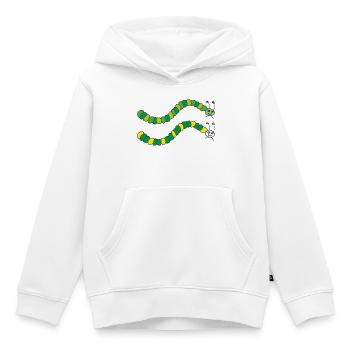 chenilles - Sweat Premium à capuche enfant bio - blanc - Devant - AI Model Kid Female (0cm)