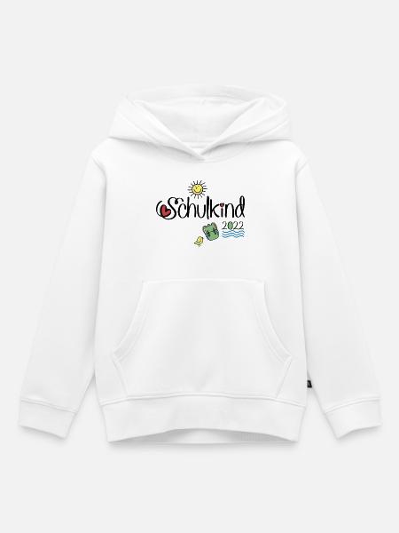 Schulkind 2022 - Kinder Premium Organic Hoodie - Weiß