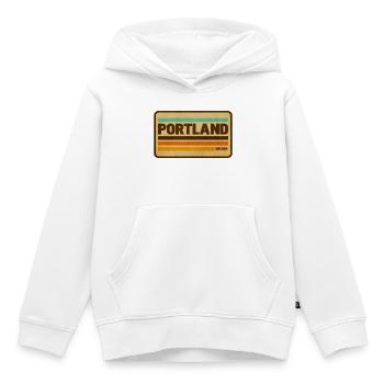 Vintage Portland Oregon - Sweat Premium à capuche enfant bio - blanc - Devant - AI Model Kid Female (0cm)