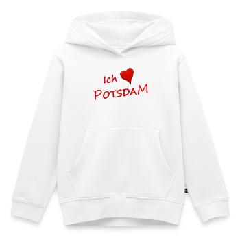 J’adore Potsdam - Sweat Premium à capuche enfant bio - blanc - Devant - AI Model Kid Female (0cm)