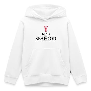 king of Seafood - Kids Premium Organic Hoodie - white - Front - AI Model Kid Female (0cm)