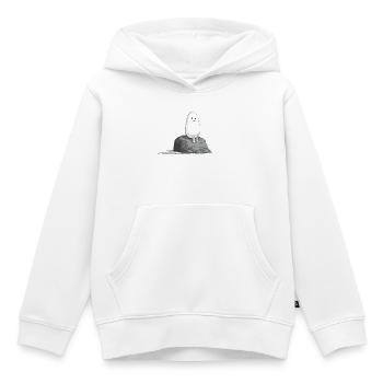 Pierre triste - Sweat Premium à capuche enfant bio - blanc - Devant - AI Model Kid Female (0cm)