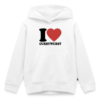 I Love Currywurst - Heart - Fast Food - Kids Premium Organic Hoodie - white - Front - AI Model Kid Female (0cm)