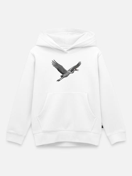 Kranich - Kinder Premium Organic Hoodie - Weiß