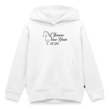 Chinese New Year 2026 – Pferde Linie Illustration - Kinder Premium Organic Hoodie - Weiß - Vorne - AI Model Kid Female (0cm)