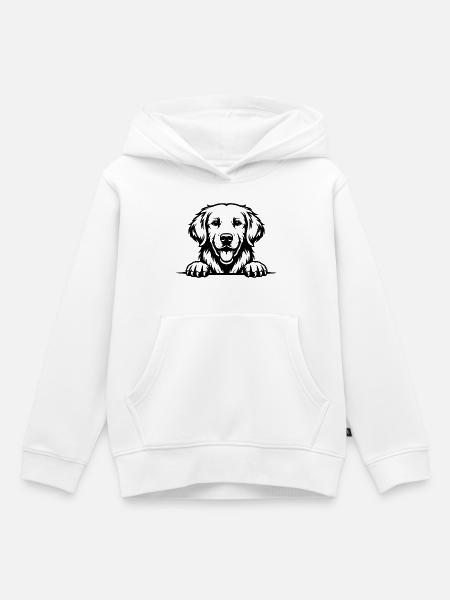 Golden Retriever mit Pfoten - Kinder Premium Organic Hoodie - Weiß