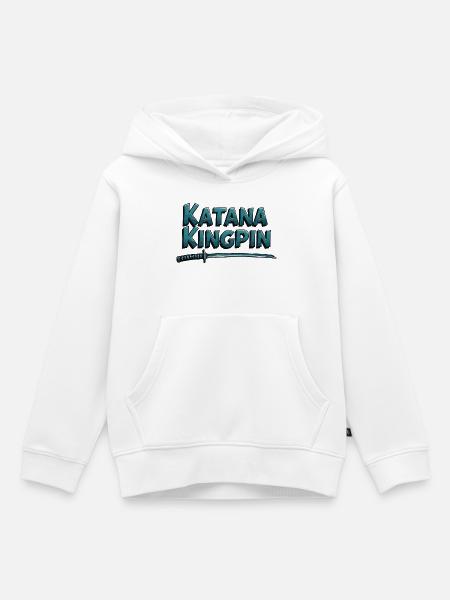 Katana Kingpin – Samurai Statement - Kinder Premium Organic Hoodie - Weiß